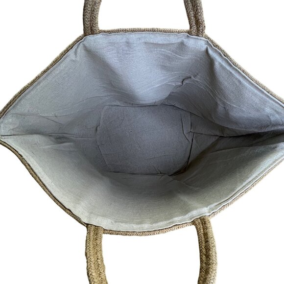 Handcrafted Woven Jute With Sturdy Handles & Spacious Interior Bucket Tote Bag - Picture 5 of 7